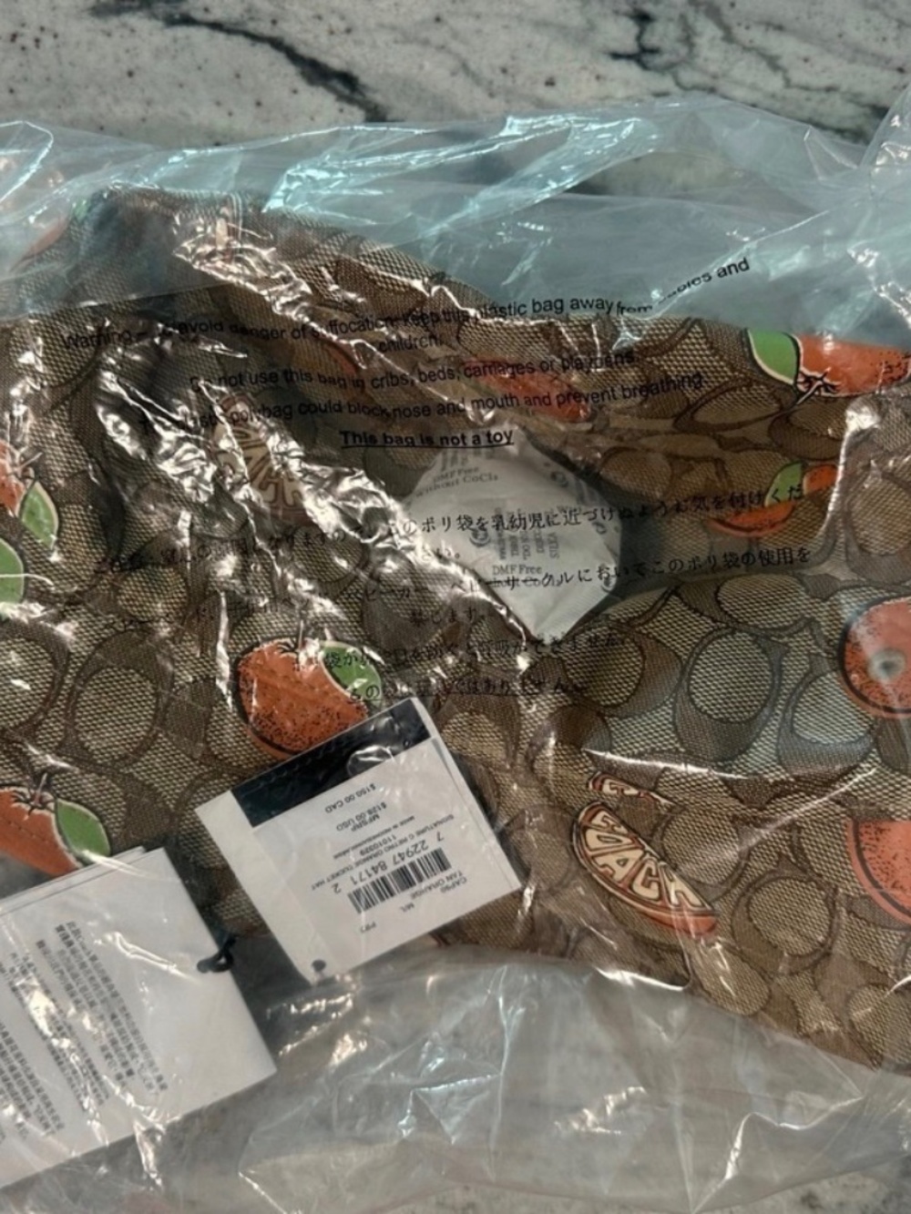 NEW Coach SIGNATURE RETRO ORANGE PRINT BUCKET HAT M/L CAP90 - NWT - Picture 6 of 6